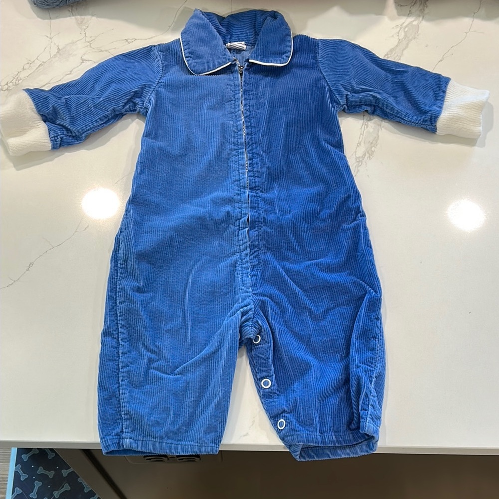 Sears Blue Corduroy Baby Outfit
